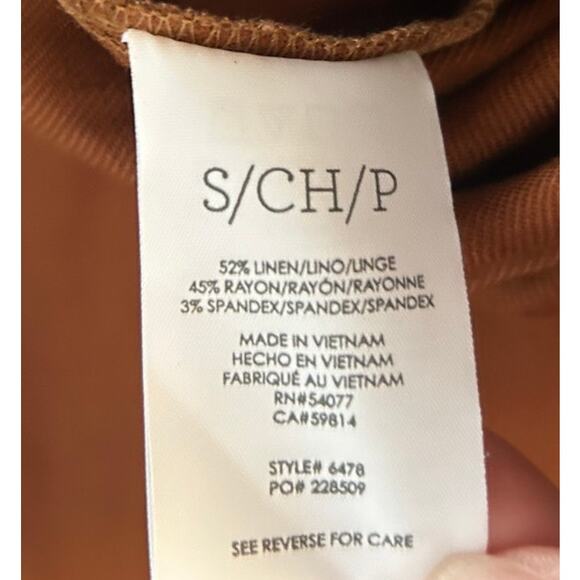 Cabi #6478 Cruise Crop Wide Leg Linen Blend Pants in Sienna Brown, Size S - Picture 4 of 5